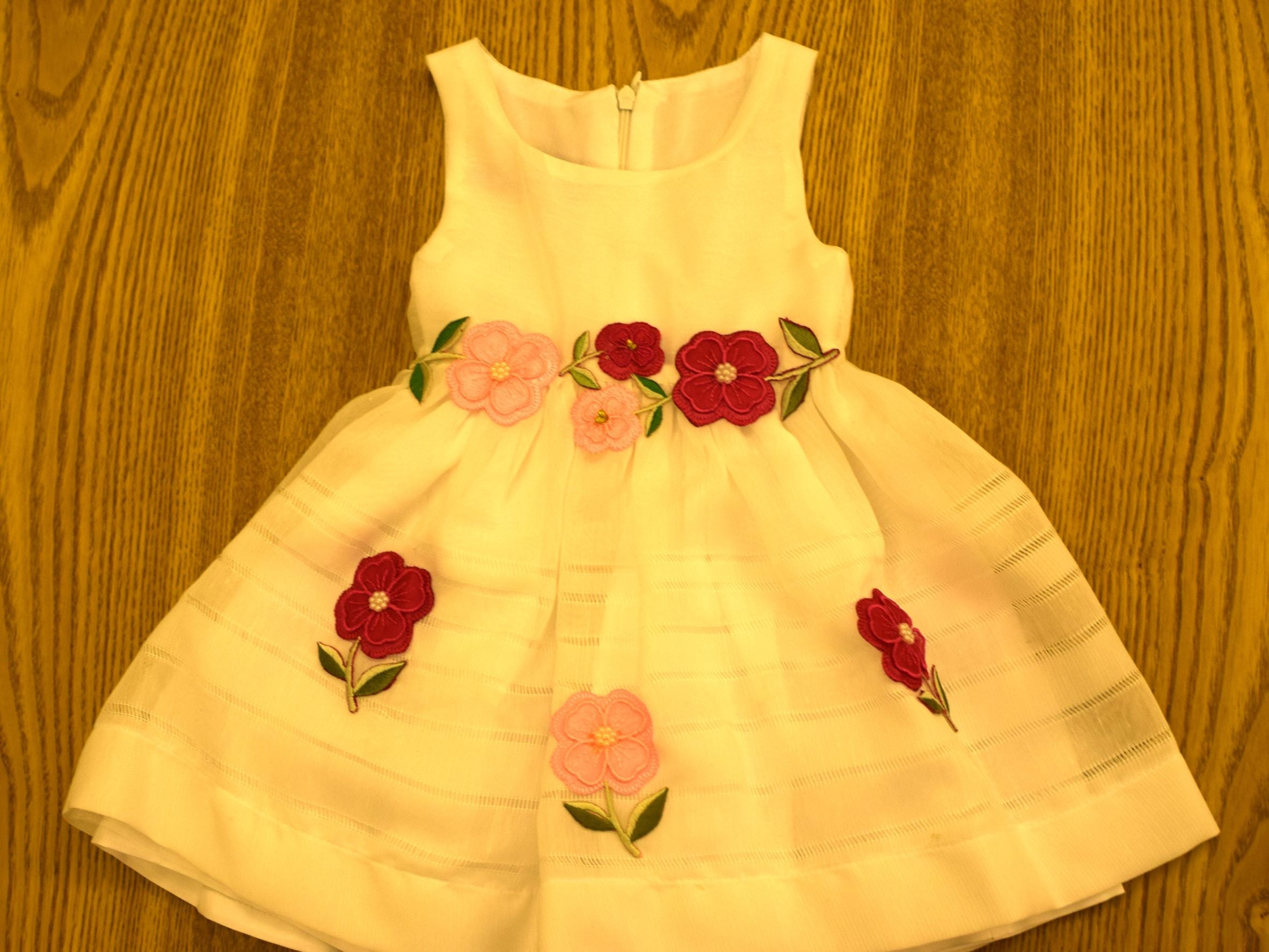 White Dress with Pink Flower
